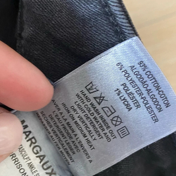 DL1961 Black Morrison Wash Margaux Instasculpt Ankle Skinny Jeans Size 30 - Picture 10 of 11